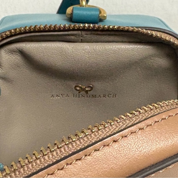 ANYA HINDMARCH Stack Wristlet Clutch Pouch Blue Green Ombre Leather - Picture 9 of 15